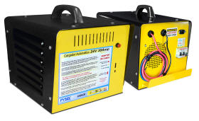 cargador automático de baterías fondo flote 24v 30a frente y dorso, equipo apto para batería de auto, traccionarias y estacionarias