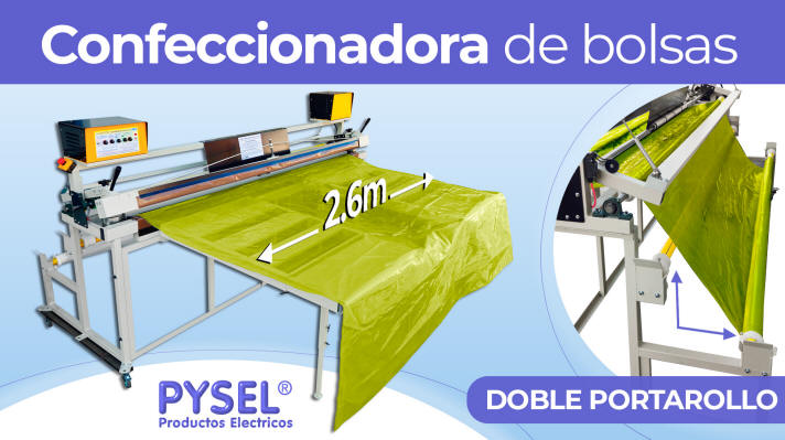 confeccionadora maquina de hacer bolsas especiales 2.6mt ancho todo tipo de material, pvc, vinilo, polietileno, polipropileno
