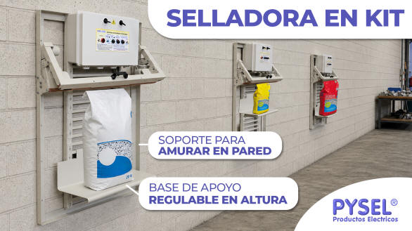 Maquina selladora de bolsas, polietileno, pl�sticos, envases con soporte ajustable kit con soporte de pared - soldadora de bolsas de pl�stico