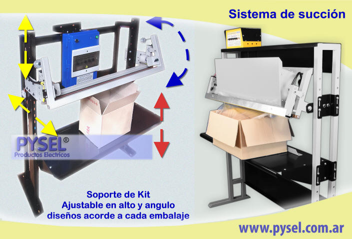 maquinas selladoras marco soporte ajustable para cabezal soldador de polietileno doypack en bolsas y film de polipropileno 